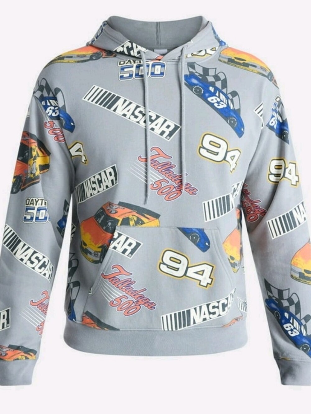 Gray XXL NASCAR Graphic Hoodie Sweatshirt - Casual Men’s Pullover, NEW